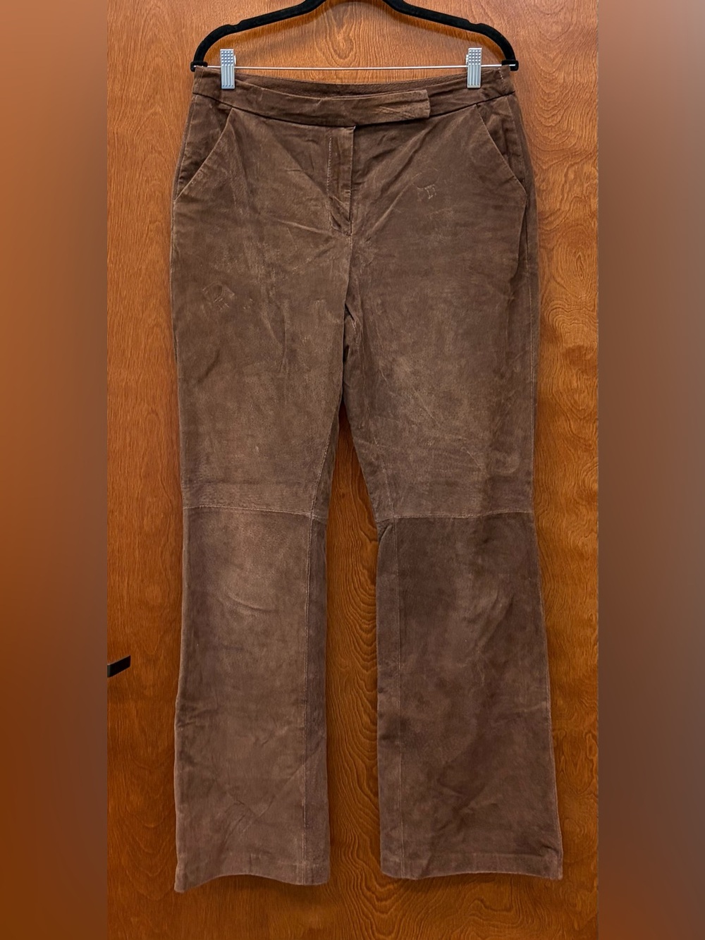 Vintage Chadwick’s brown leather suede pants lined mid/low rise straight leg 10